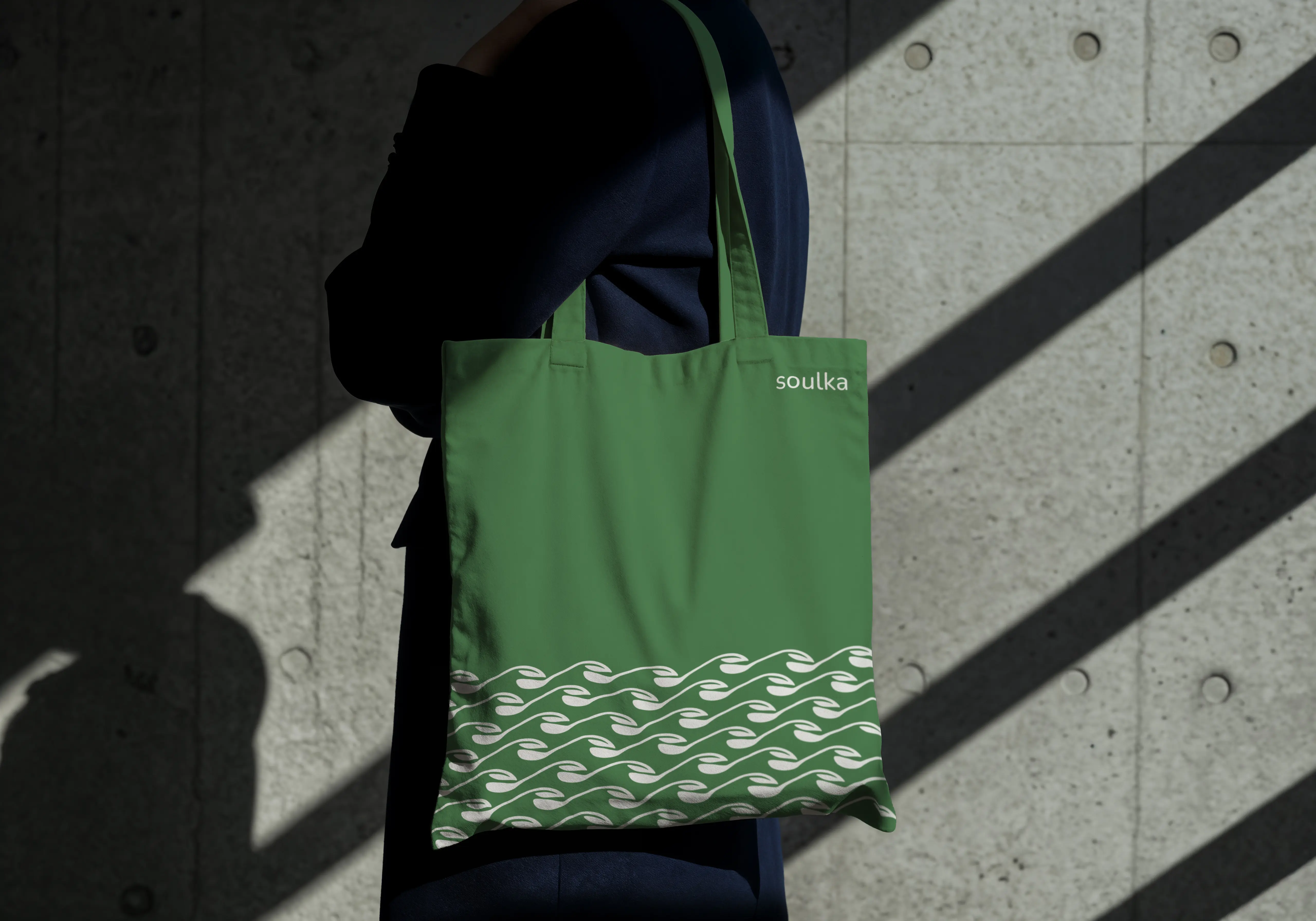 Soulka patterned tote bag mockup